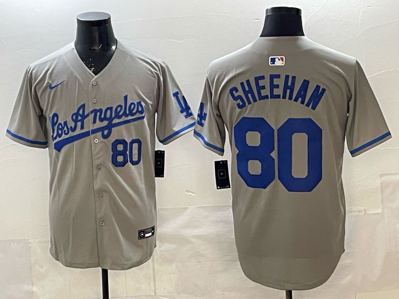 Men 2025 Los Angeles Dodgers #80 Sheehan Grey Game Nike MLB Jersey style 0011